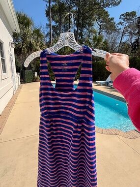 The North Face Blue and Pink Striped Active Tee